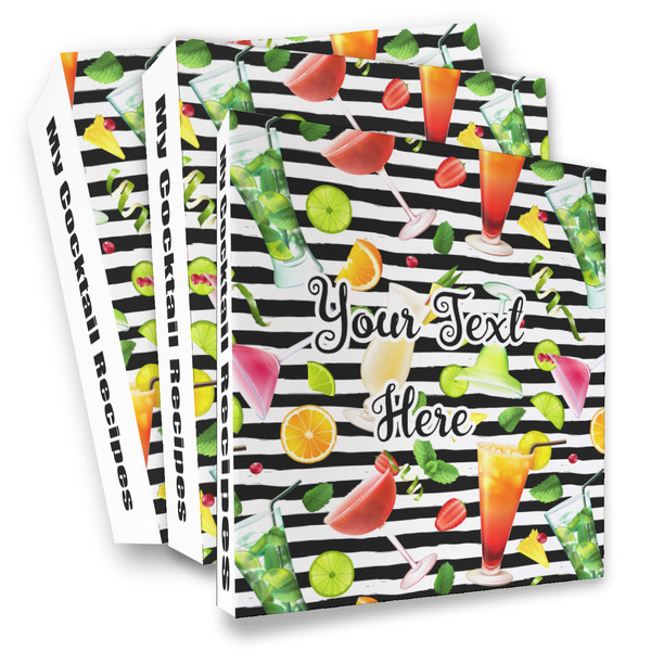 Custom Cocktails 3 Ring Binder - Full Wrap (Personalized)
