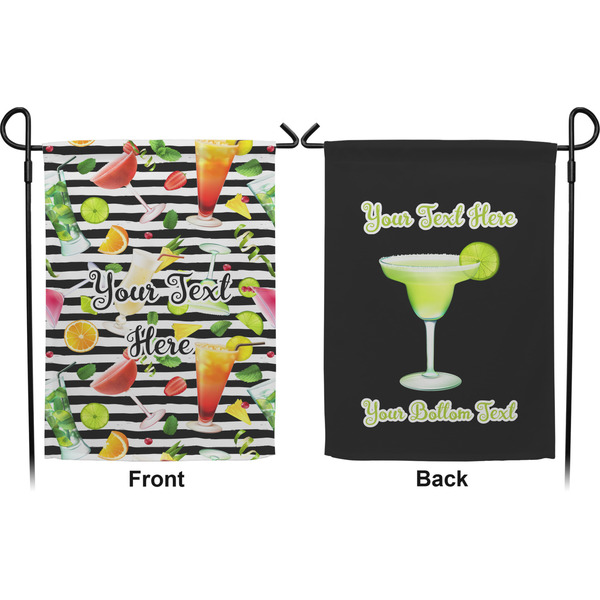 Cocktails Garden Flag - Double Sided Front and Back