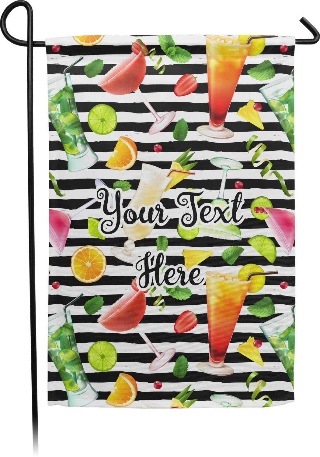 Cocktails Small Garden Flag Double Sided w/ Name or Text YouCustomizeIt
