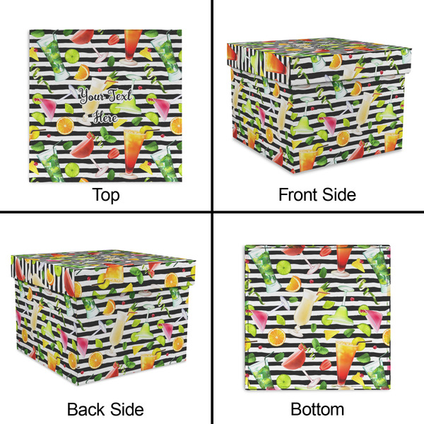 Cocktails Gift Boxes with Lid - Canvas Wrapped - Large - Approval