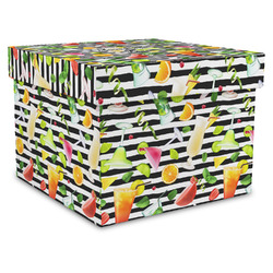 Cocktails Gift Box with Lid - Canvas Wrapped - X-Large (Personalized)