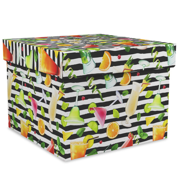 Custom Cocktails Gift Box with Lid - Canvas Wrapped - XX-Large (Personalized)