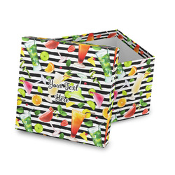 Cocktails Gift Box with Lid - Canvas Wrapped (Personalized)