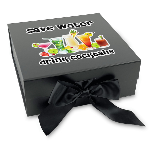 Custom Cocktails Gift Box with Magnetic Lid - Black