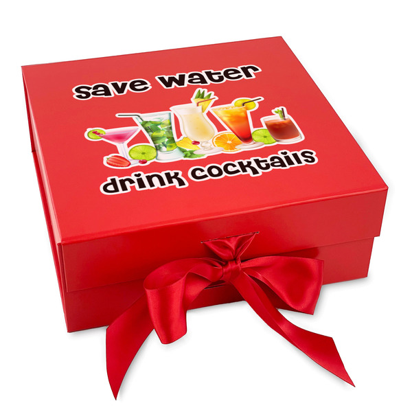 Custom Cocktails Gift Box with Magnetic Lid - Red