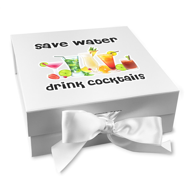 Custom Cocktails Gift Box with Magnetic Lid - White