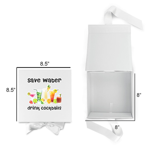 Cocktails Gift Boxes with Magnetic Lid - White - Open & Closed