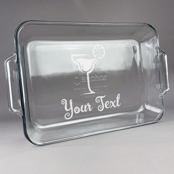 Custom Cocktails Glass Baking Dish with Truefit Lid - 13in x 9in (Personalized)