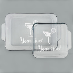 Cocktails Set of Glass Baking & Cake Dish - 13in x 9in & 8in x 8in (Personalized)
