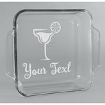 Cocktails Glass Cake Dish - 8in x 8in (Personalized)