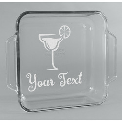 Cocktails Glass Cake Dish - 8in x 8in (Personalized)