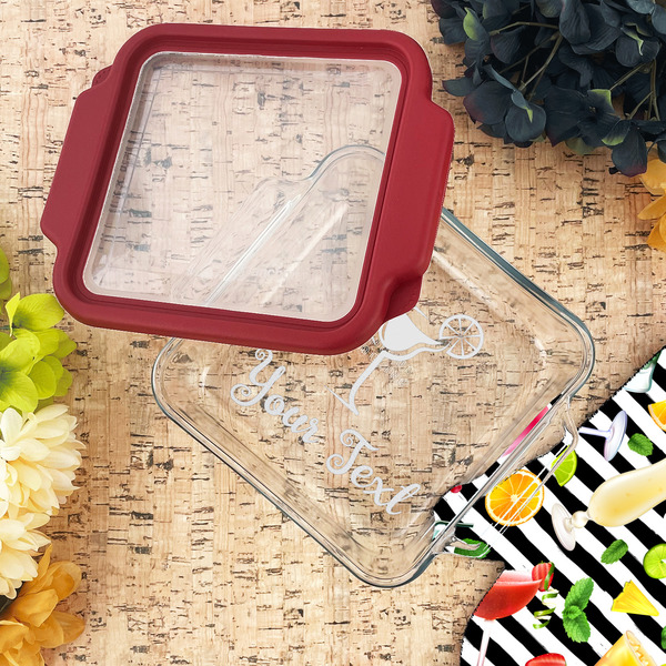 Cocktails Glass Cake Dish - LIFESTYLE (8x8)