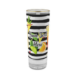 Cocktails 2 oz Shot Glass - Glass with Gold Rim (Personalized)