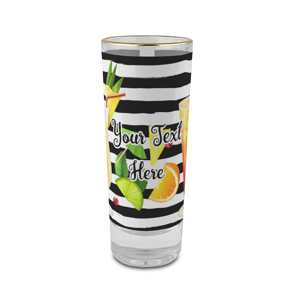 Custom Cocktails 2 oz Shot Glass - Glass with Gold Rim (Personalized)