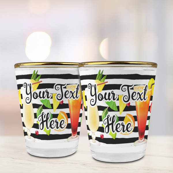 Cocktails Glass Shot Glass - with gold rim - LIFESTYLE