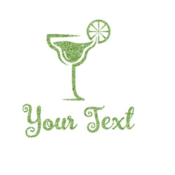 Cocktails Glitter Iron On Transfer - Up to 20"x12" (Personalized)