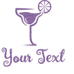 Cocktails Glitter Sticker Decal - Custom Sized (Personalized)