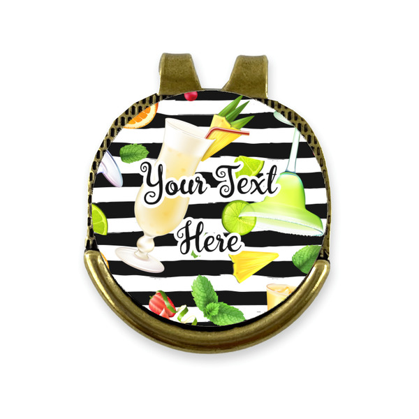 Custom Cocktails Golf Ball Marker - Hat Clip - Gold