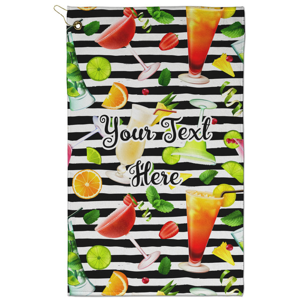 Custom Cocktails Golf Towel - Poly-Cotton Blend - Large w/ Name or Text