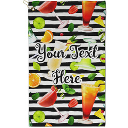 Cocktails Golf Towel - Poly-Cotton Blend - Small w/ Name or Text