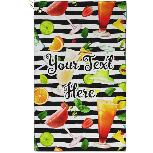 Custom Cocktails Golf Towel - Poly-Cotton Blend - Small w/ Name or Text