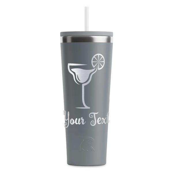 Custom Cocktails RTIC Everyday Tumbler with Straw - 28oz - Grey - Single-Sided (Personalized)