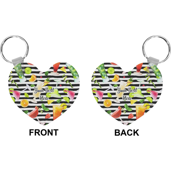 Cocktails Heart Keychain (Front + Back)