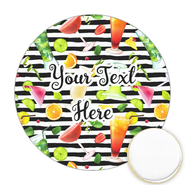 Custom Cocktails Printed Cookie Topper - Round (Personalized)