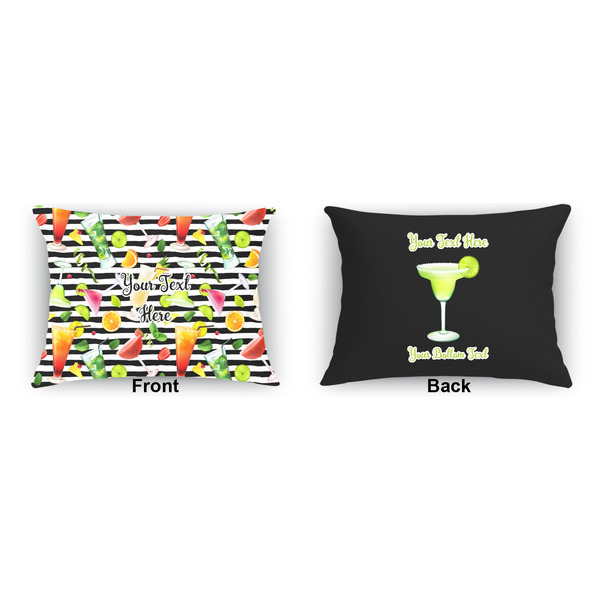 Cocktails Indoor Rectangular Burlap Pillow (Front and Back)