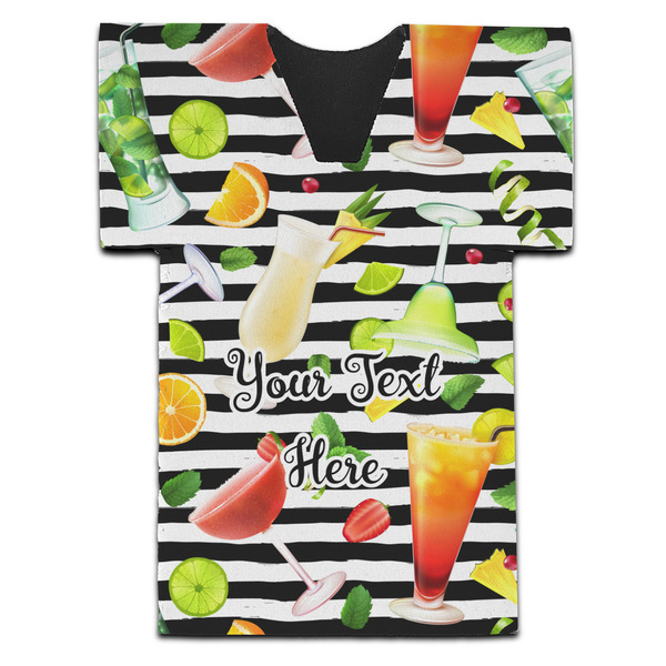 Cocktails Jersey Bottle Cooler - Set of 4 - FRONT (flat)