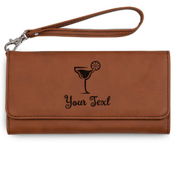 Cocktails Ladies Leatherette Wallet - Laser Engraved - Rawhide (Personalized)