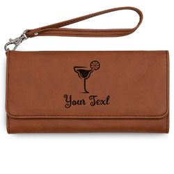 Cocktails Ladies Leatherette Wallet - Laser Engraved (Personalized)