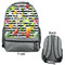 Cocktails Large Backpack - Gray - Front & Back View