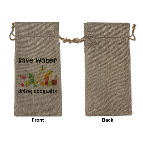 Cocktails Large Burlap Gift Bags - Front Approval