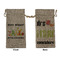 Cocktails Large Burlap Gift Bag - Front & Back