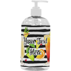 Cocktails Plastic Soap / Lotion Dispenser (16 oz - Large - White) (Personalized)
