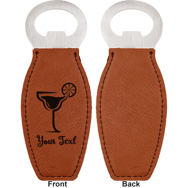 Cocktails Leather Bar Bottle Opener - Front and Back (single sided)