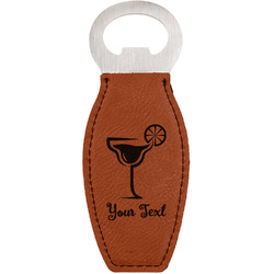 Cocktails Leatherette Bottle Opener - Double Sided (Personalized)