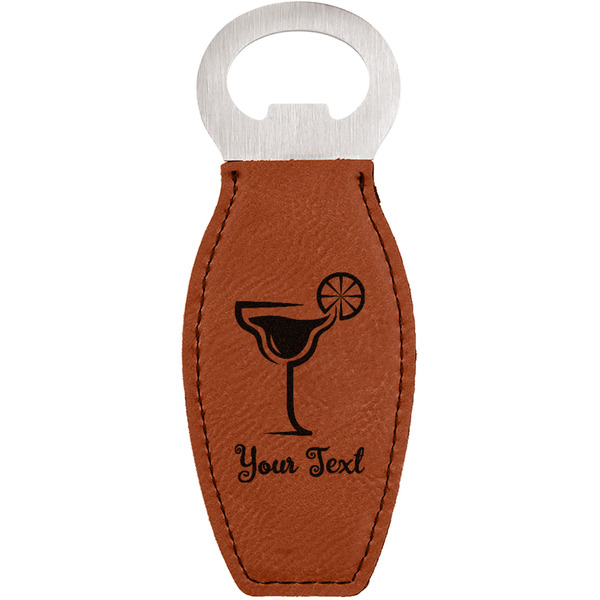 Custom Cocktails Leatherette Bottle Opener - Double Sided (Personalized)