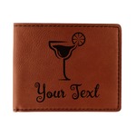 Cocktails Leatherette Bifold Wallet - Double Sided (Personalized)