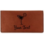 Cocktails Leatherette Checkbook Holder - Double Sided (Personalized)