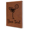 Cocktails Leather Sketchbook - Large - Double Sided - Angled View