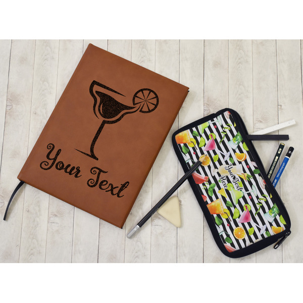 Cocktails Leather Sketchbook - Large - Single Sided - In Context