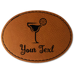 Cocktails Faux Leather Iron On Patch - Oval (Personalized)
