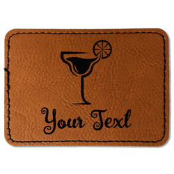 Cocktails Faux Leather Iron On Patch - Rectangle (Personalized)