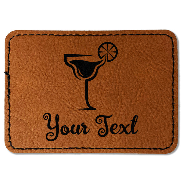 Custom Cocktails Faux Leather Iron On Patch - Rectangle (Personalized)