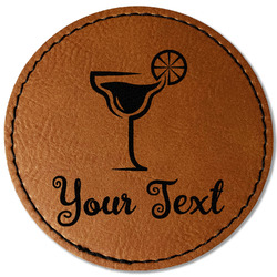 Cocktails Faux Leather Iron On Patch - Round (Personalized)