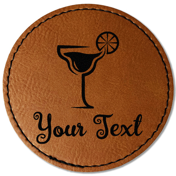 Custom Cocktails Faux Leather Iron On Patch - Round (Personalized)