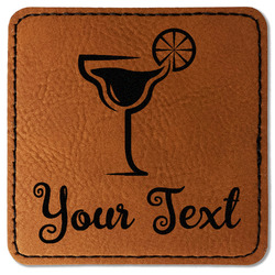 Cocktails Faux Leather Iron On Patch - Square (Personalized)