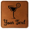 Cocktails Faux Leather Iron On Patch - Square (Personalized)